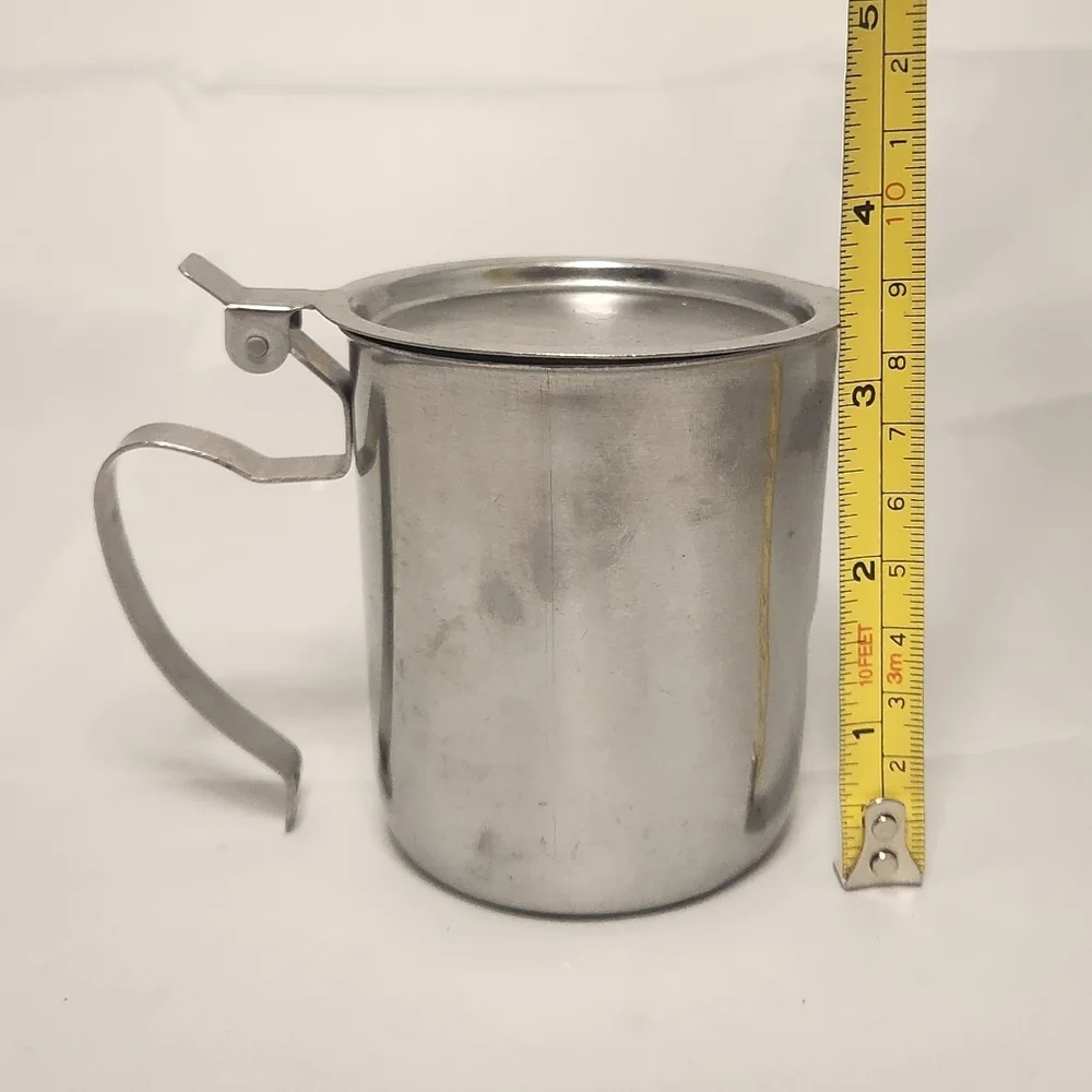 3 1/2” Vintage Stainless Steel Creamer/Syrup Pitcher - Picture 9 of 10